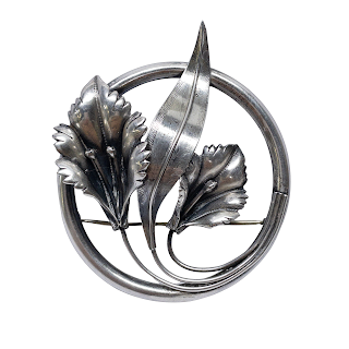 Sterling Silver Modernist Floral Brooch