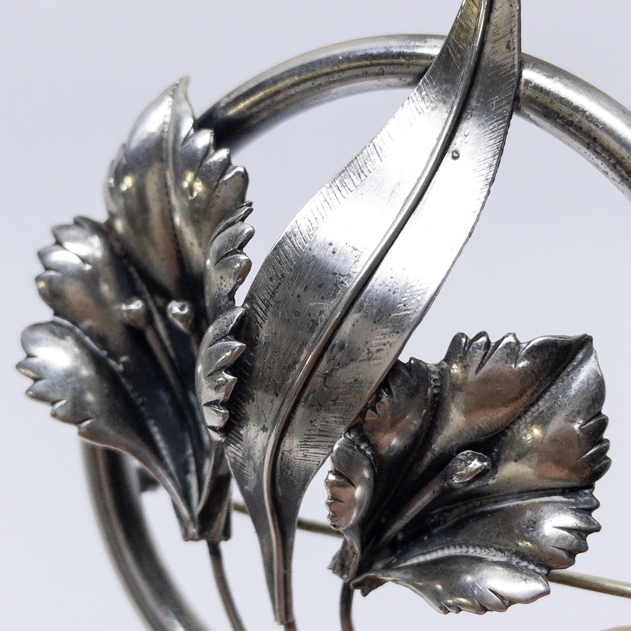 Sterling Silver Modernist Floral Brooch