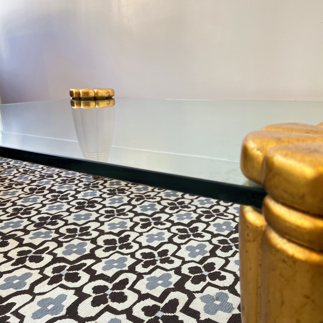 Gilt Pillar & Plate Glass Cocktail Table