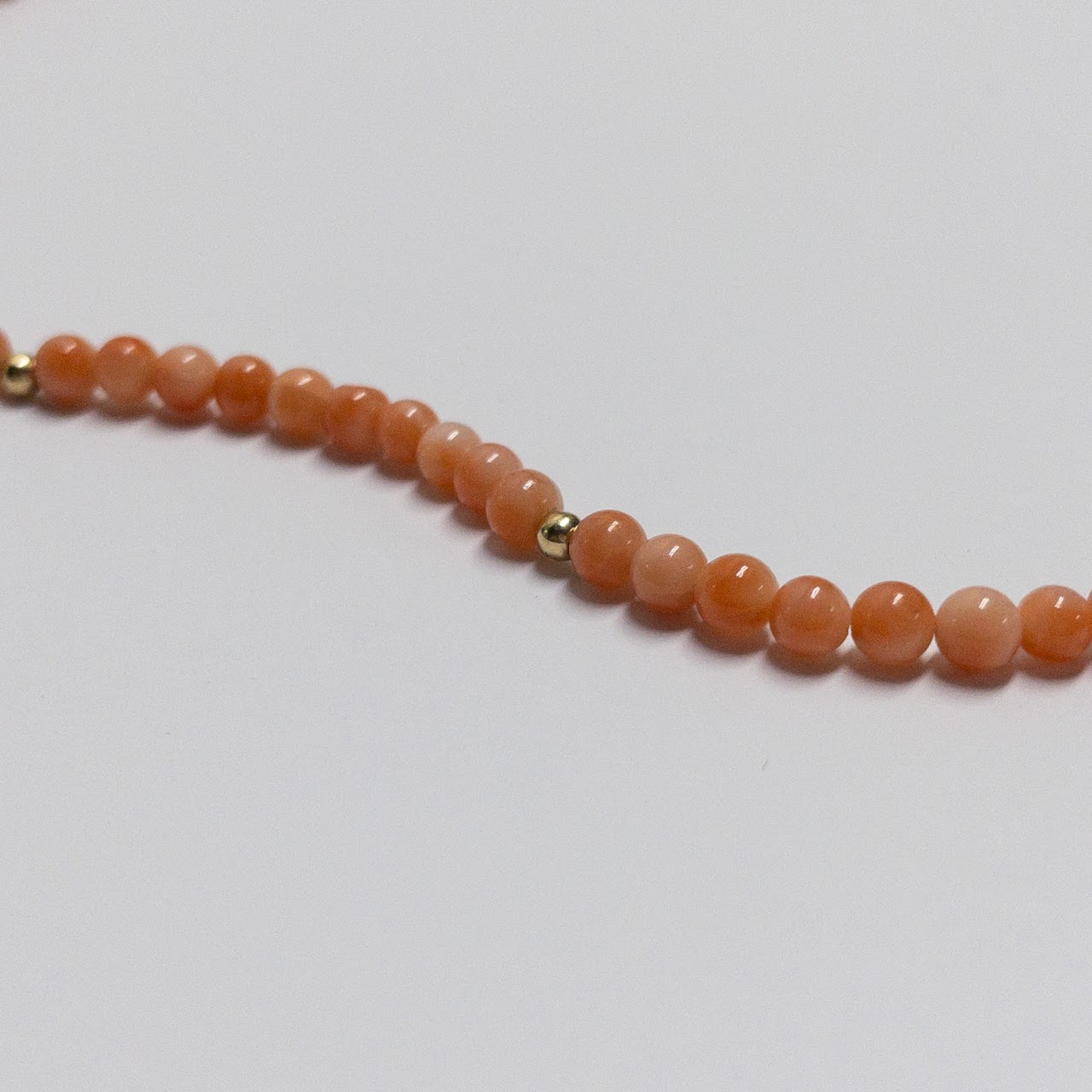 14K Gold Coral Bead Necklace