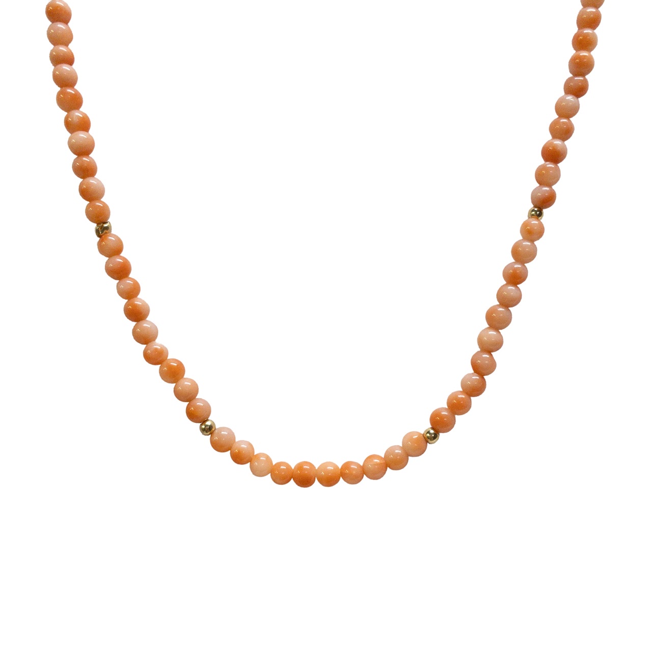 14K Gold Coral Bead Necklace