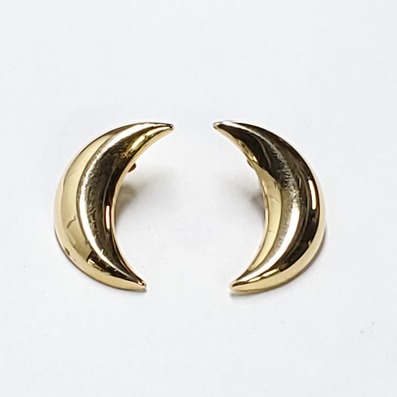 14K Gold Crescent Moon Earrings