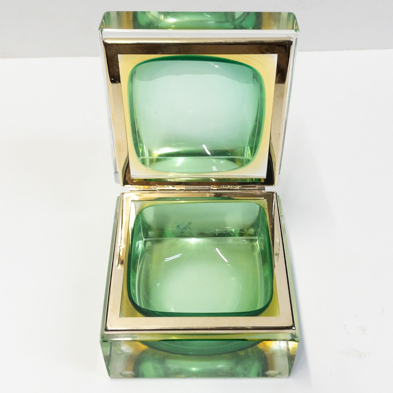 Alessandro Mandruzzato Verde Murano Glass Jewel Box