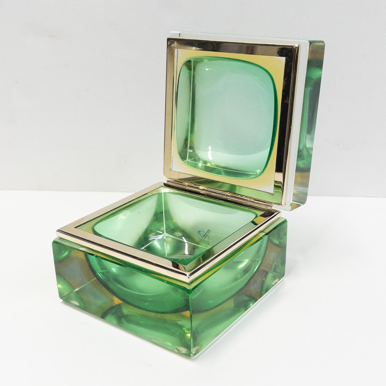 Alessandro Mandruzzato Verde Murano Glass Jewel Box