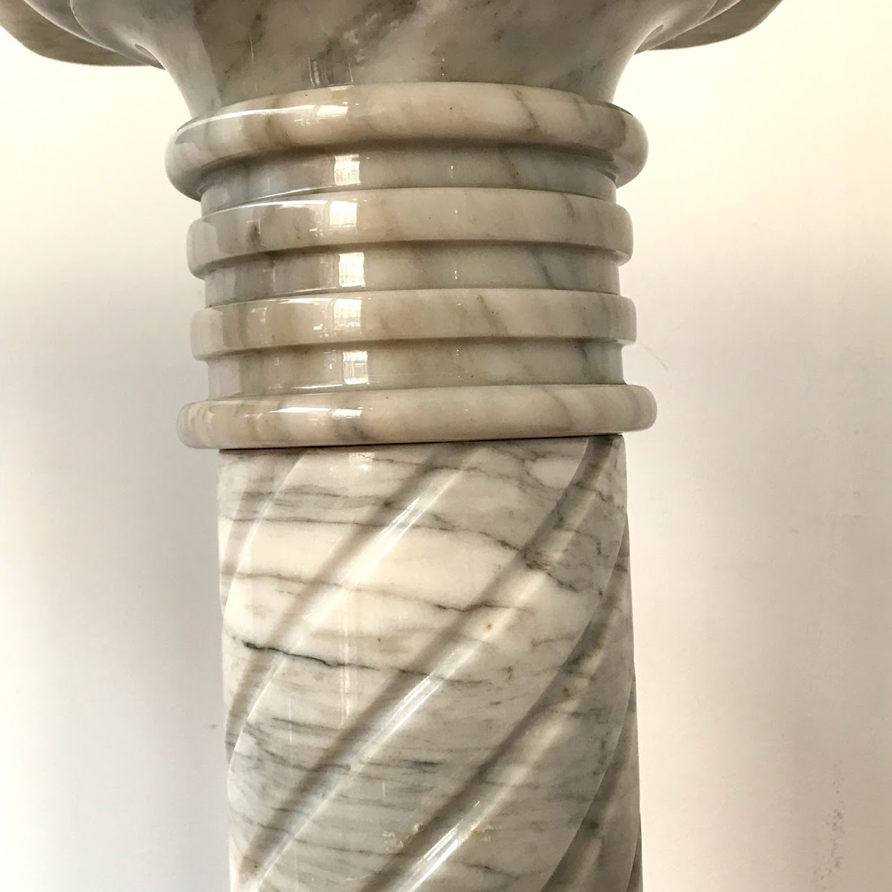 Marble Column Pedestal Pair