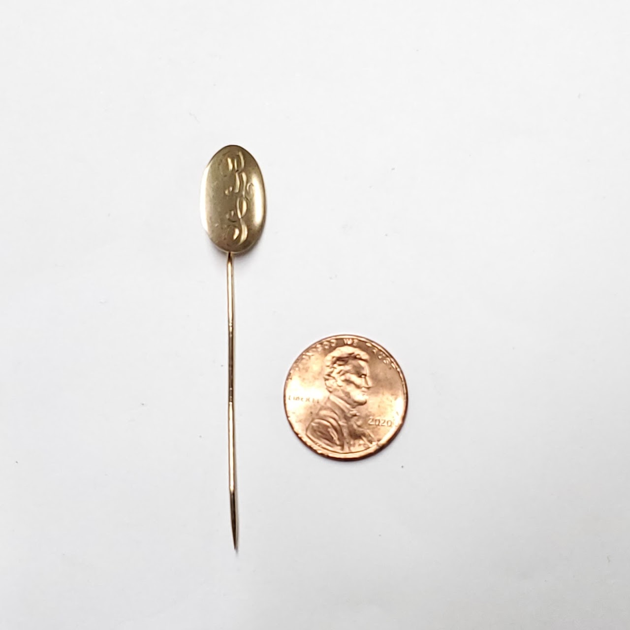 10K Gold Monogrammed Stick Pin