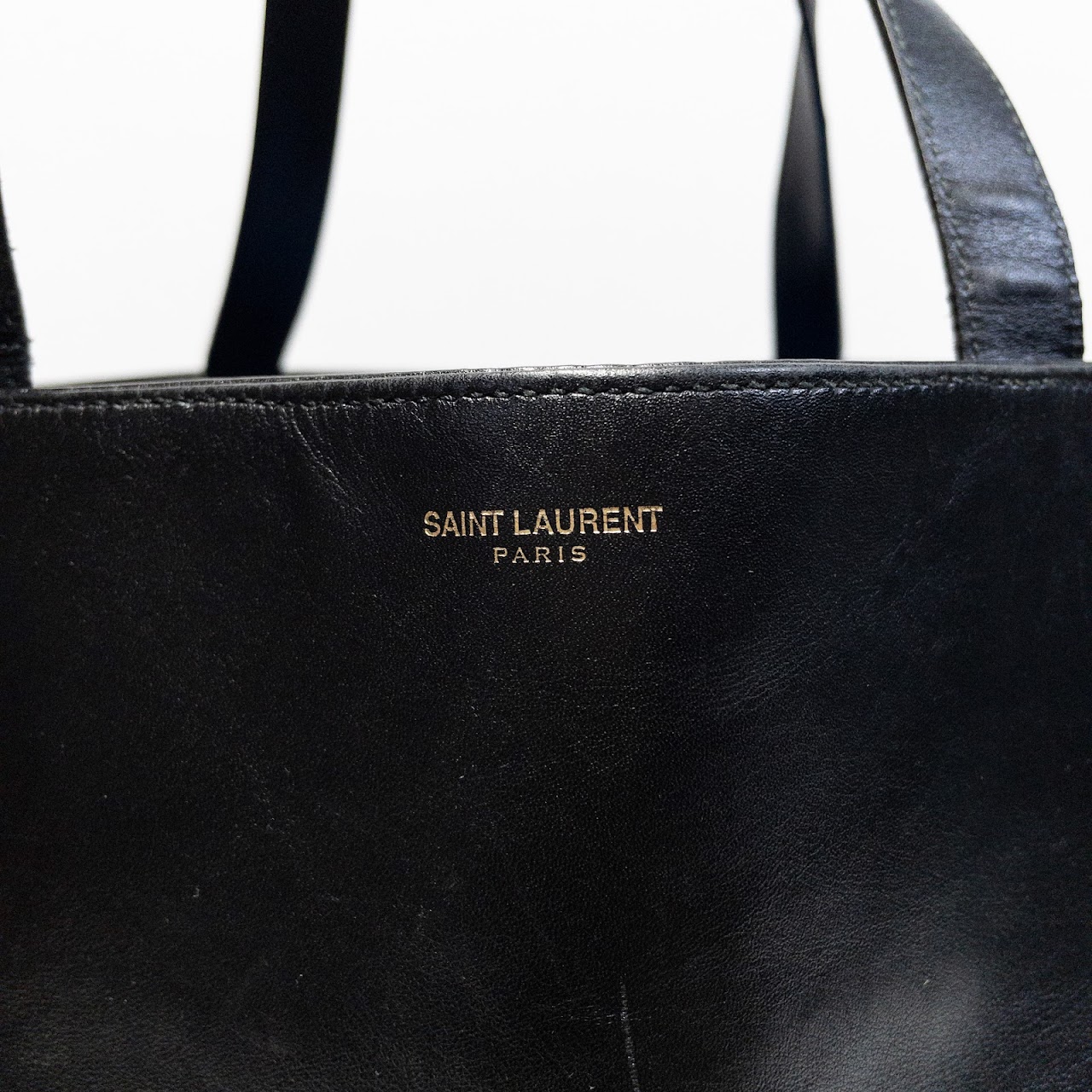 Saint Laurent Reversible Leather and Suede Tote