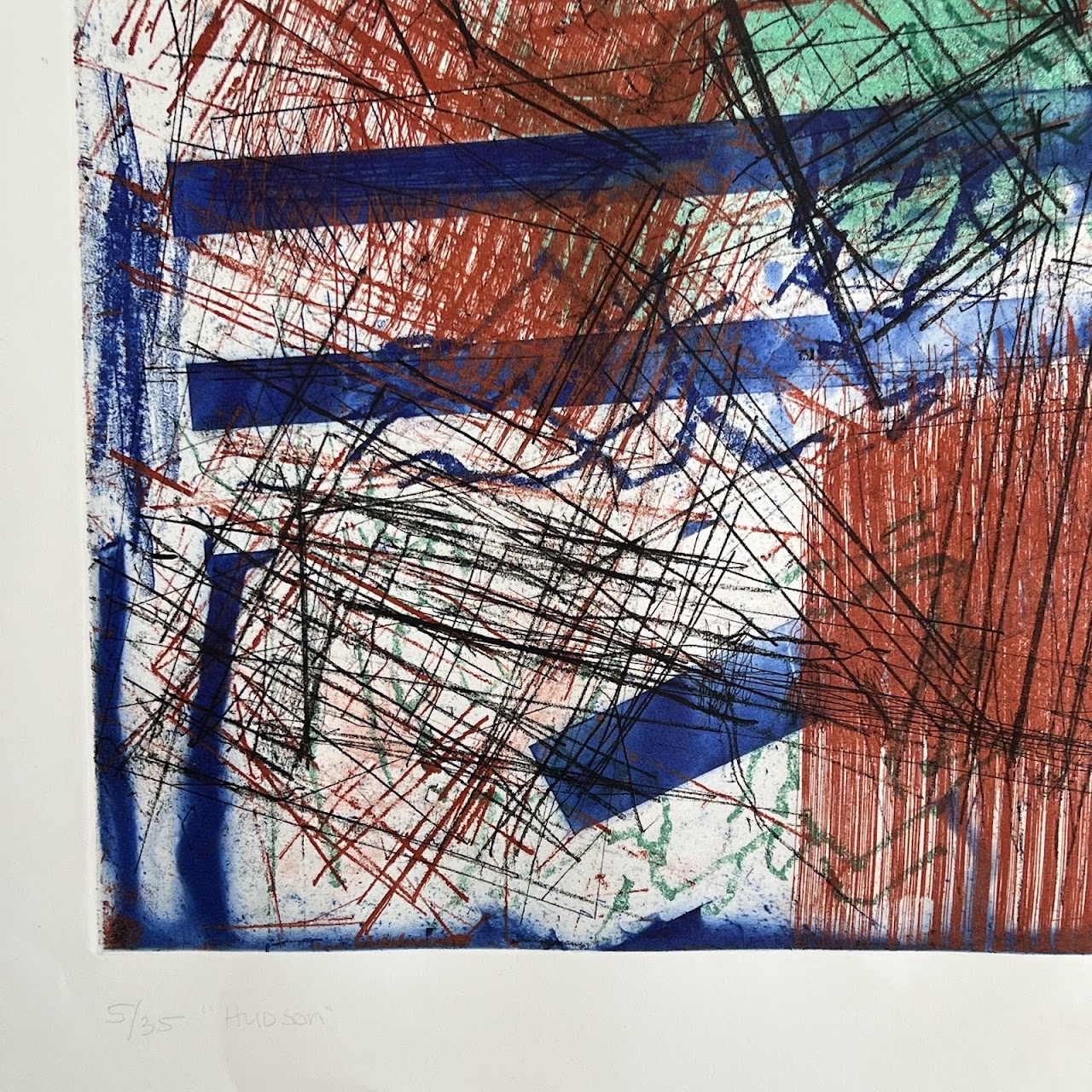 James Biederman 'Hudson' Signed Abstract Etching