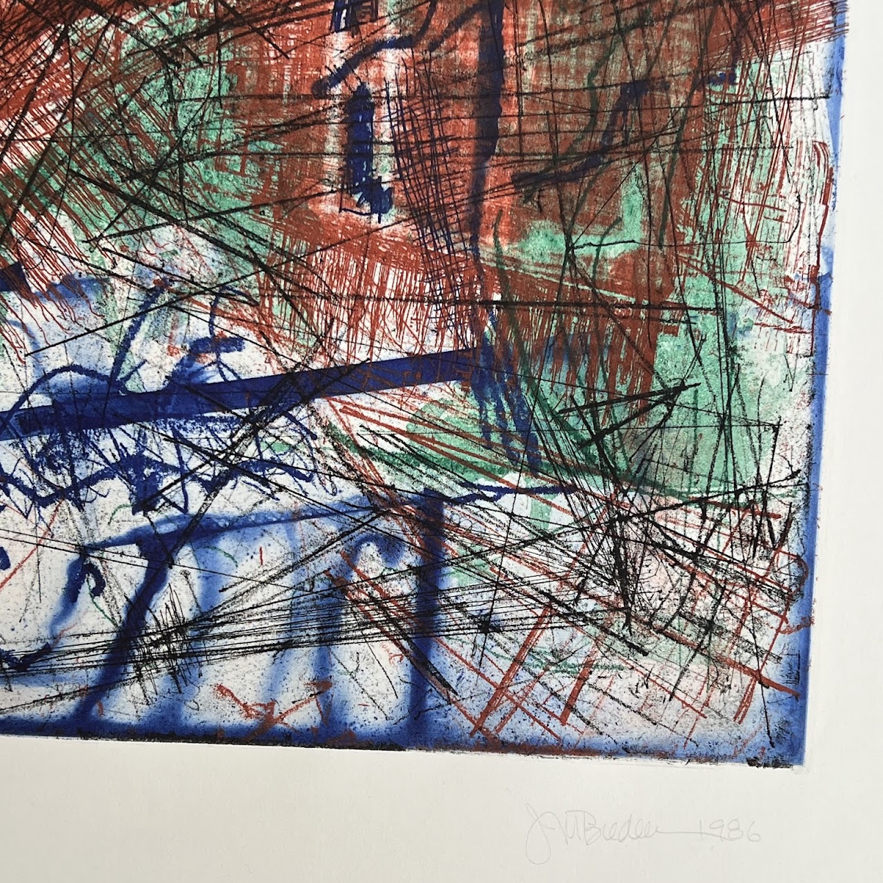 James Biederman 'Hudson' Signed Abstract Etching