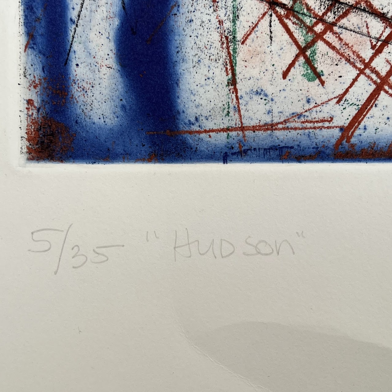 James Biederman 'Hudson' Signed Abstract Etching