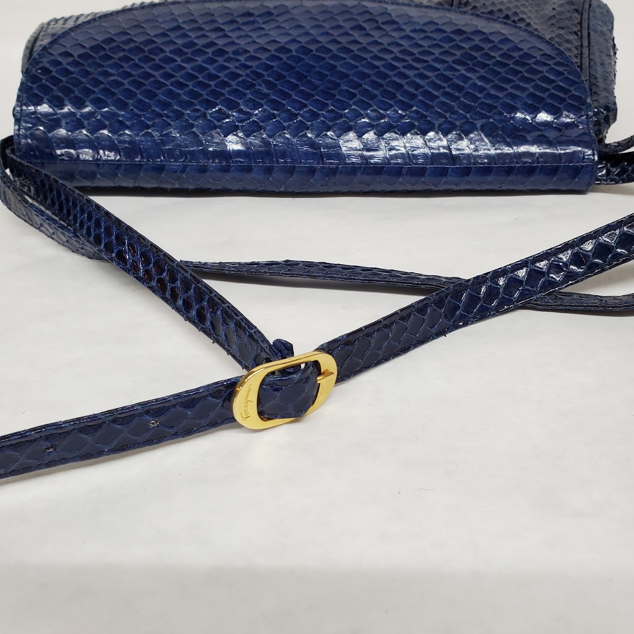 Salvatore Ferragamo  Snakeskin Convertible Clutch