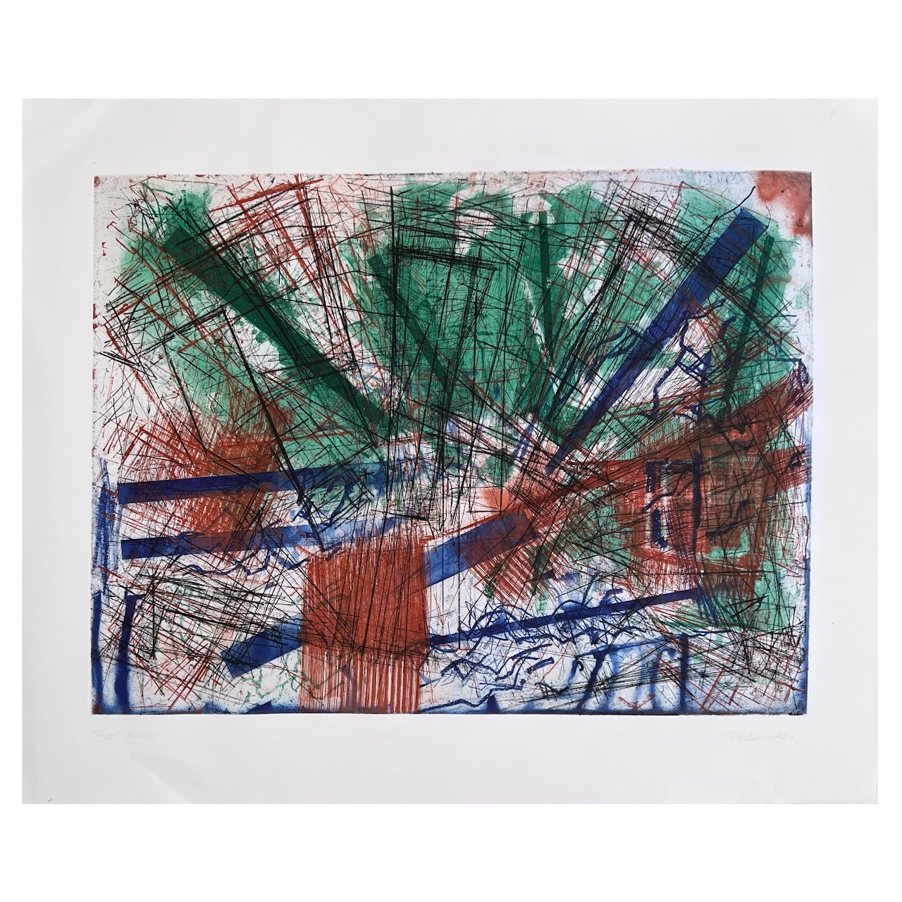 James Biederman 'Hudson' Signed Abstract Etching