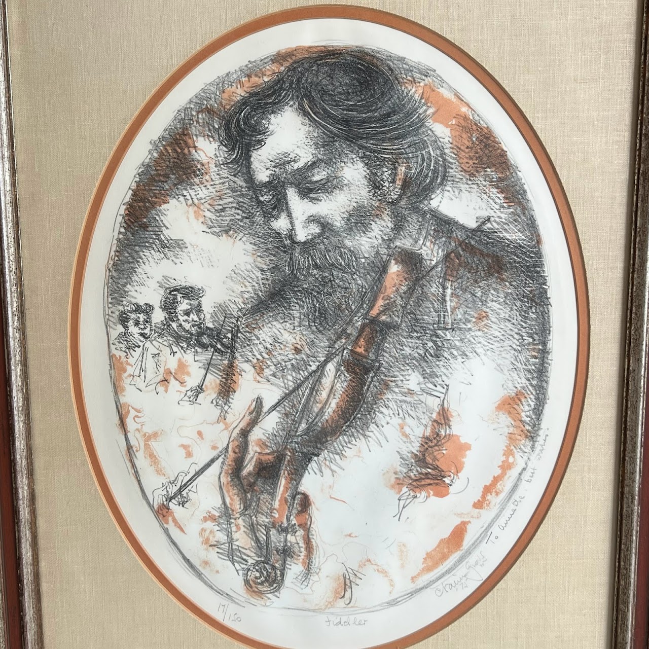 Chaim Gross Signed 'Fiddler'  Lithograph