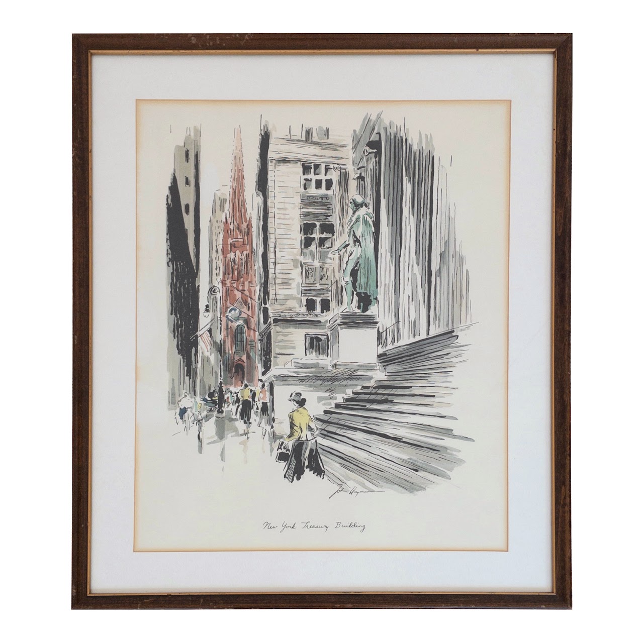 John Haymson 'New York Treasury Building' Lithograph