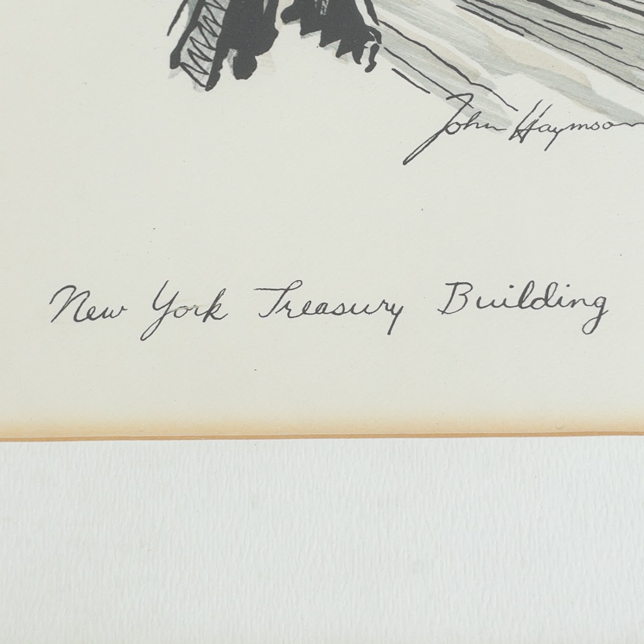 John Haymson 'New York Treasury Building' Lithograph