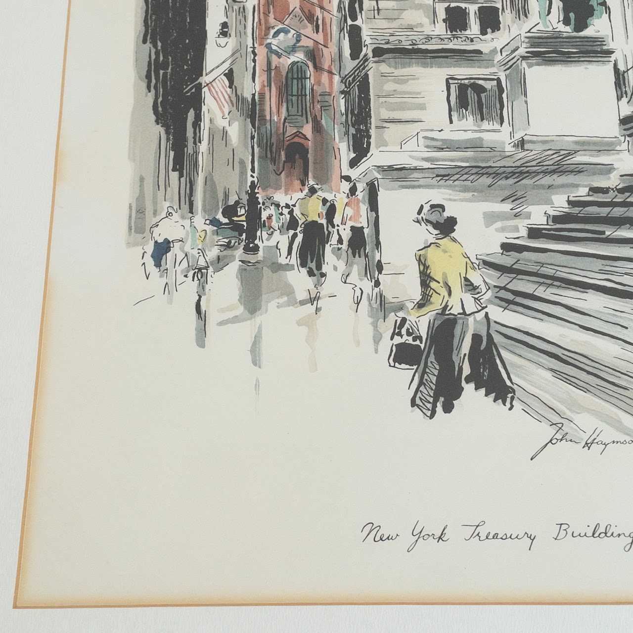 John Haymson 'New York Treasury Building' Lithograph