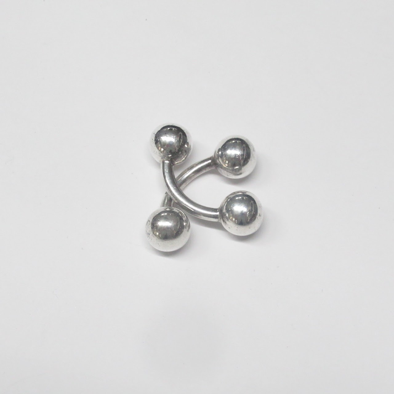 Sterling Silver Barbell Cuff Links