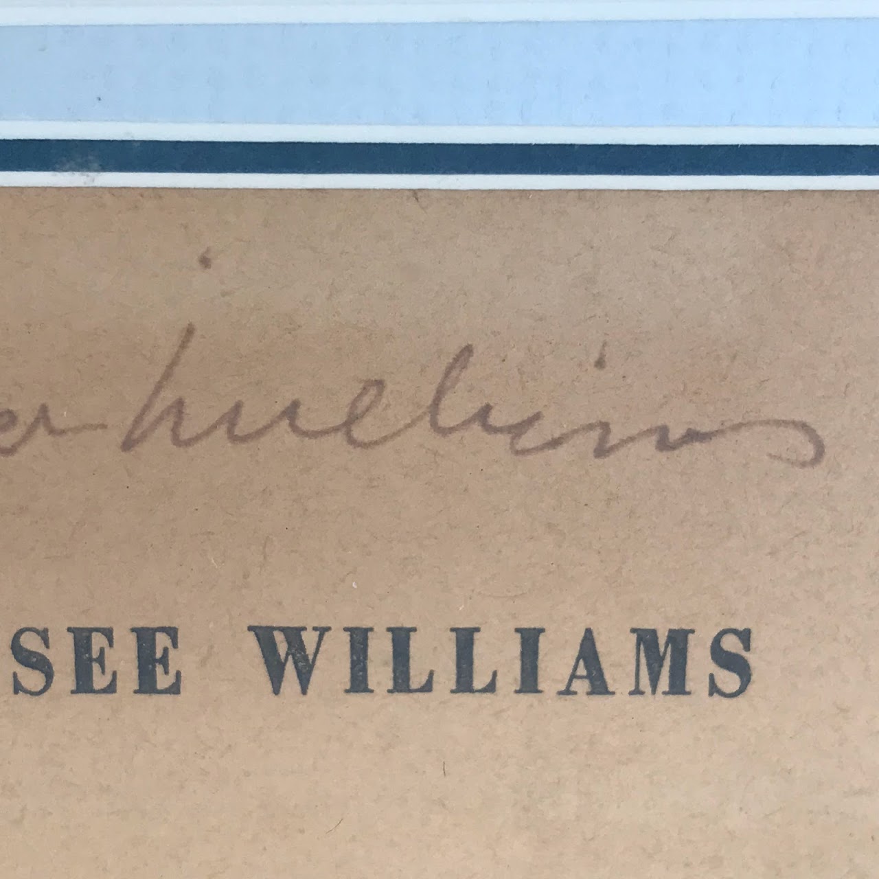 Tennessee Williams Signed Cover Page with Print