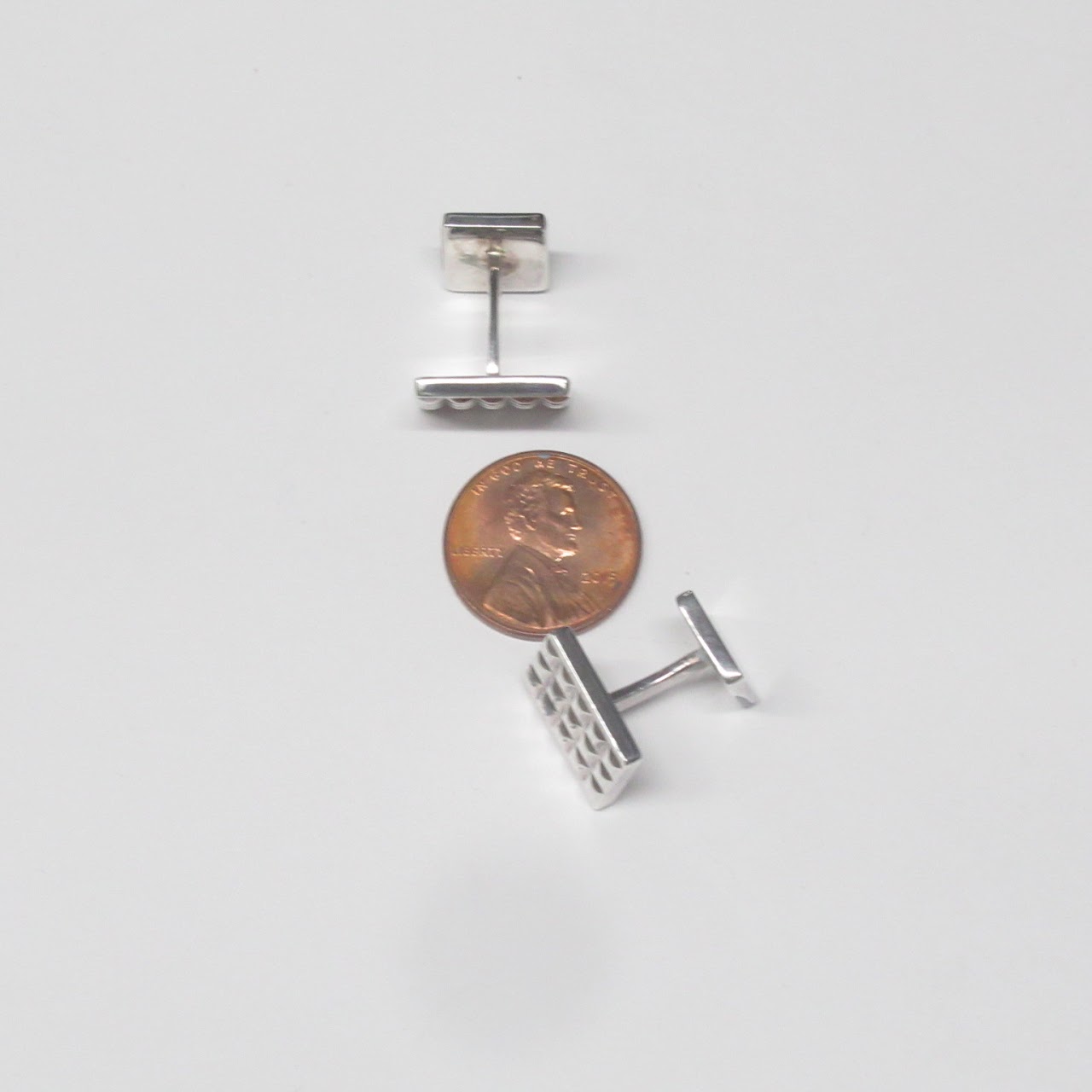 Tiffany & Co. Sterling Silver Diamond Point Cuff Links