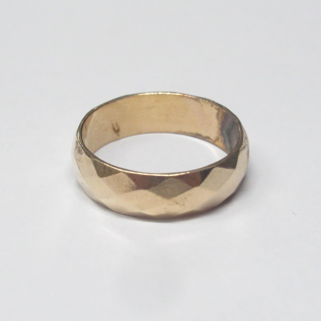 14K Gold Triangle Engraved Ring