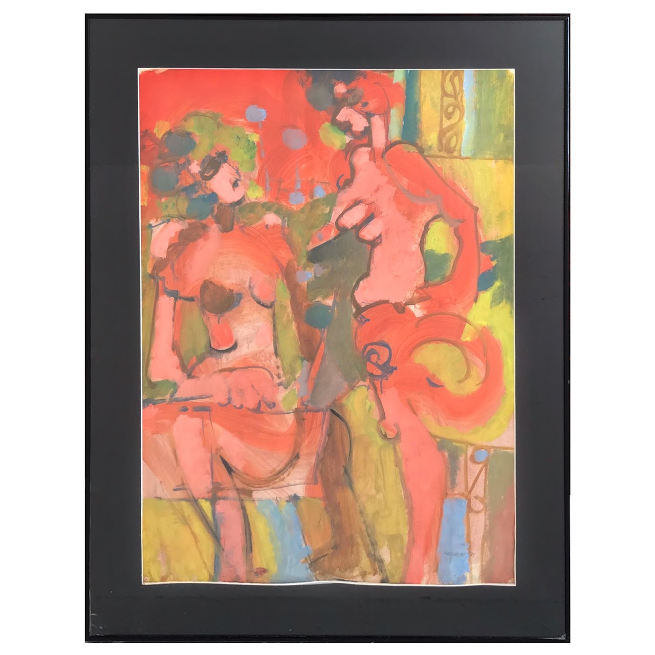 Fabregat Signed Gouache Painting, 1971