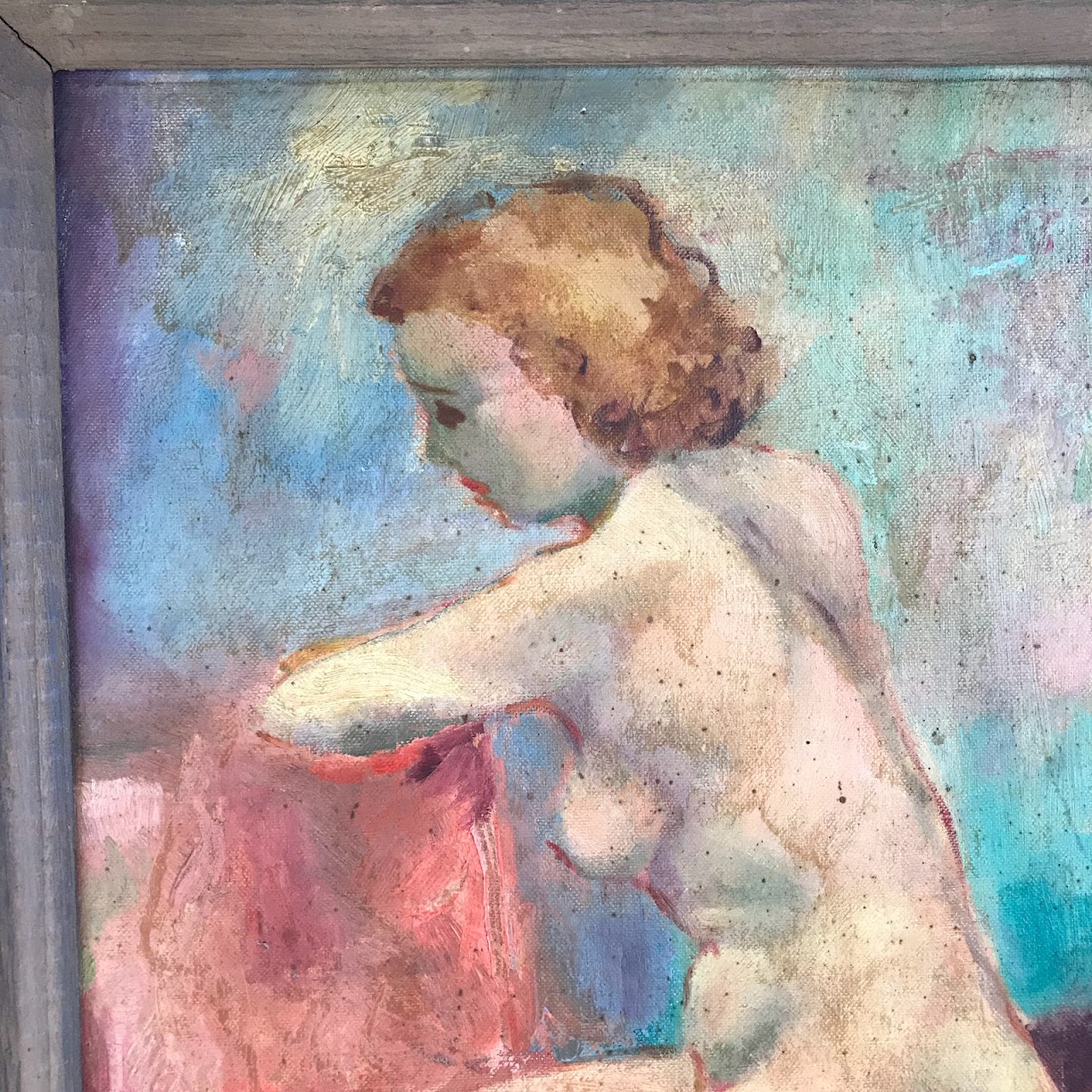 Helberg Signed Nude Oil Painting