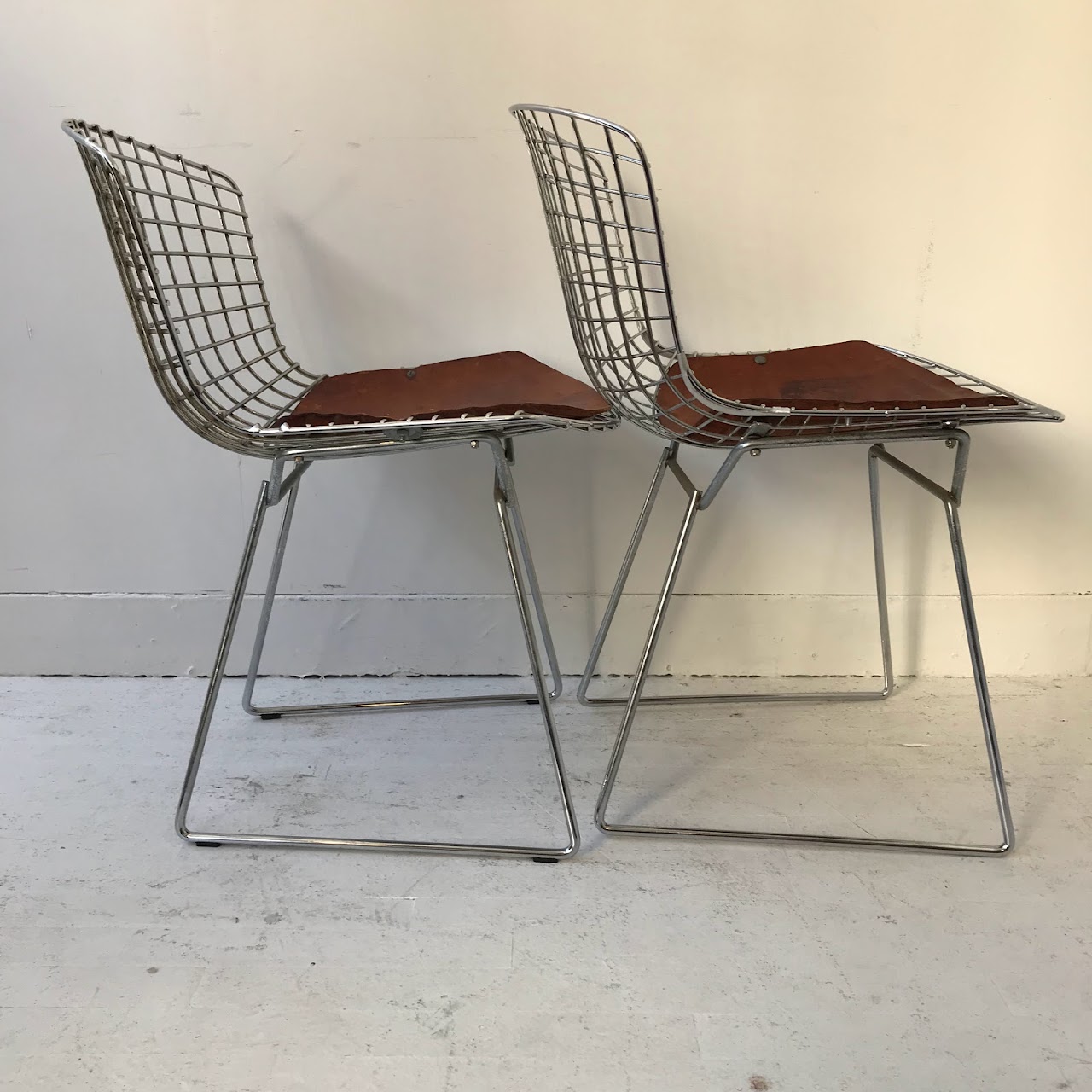 Bertoia Style Chair Pair