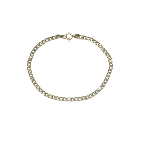 14K Gold Chain Link & Diamond Bracelet
