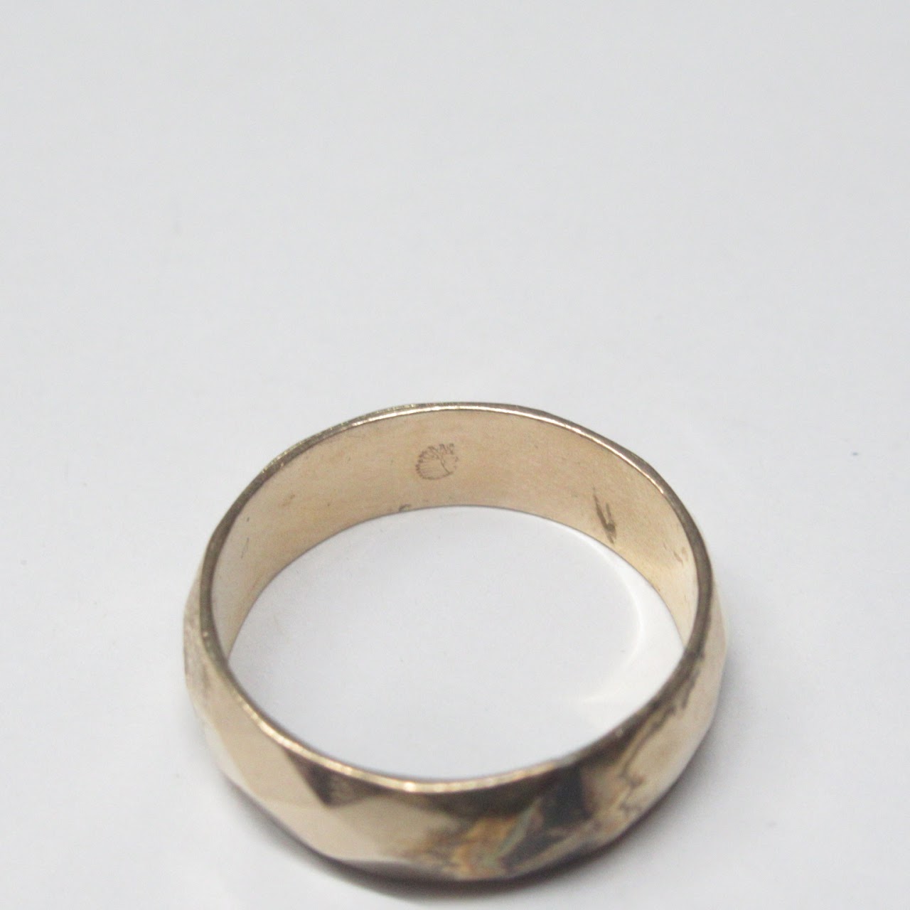 14K Gold Triangle Engraved Ring