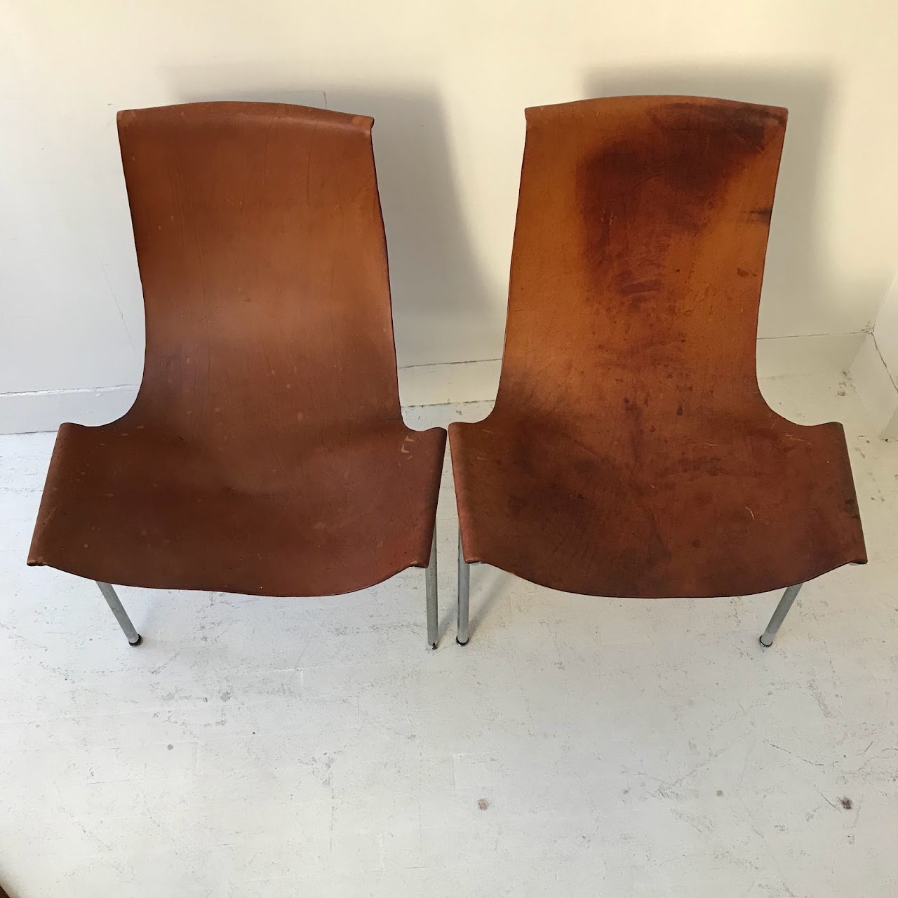 Katavolos T Style Mid-Century Modern Sling Chair Pair