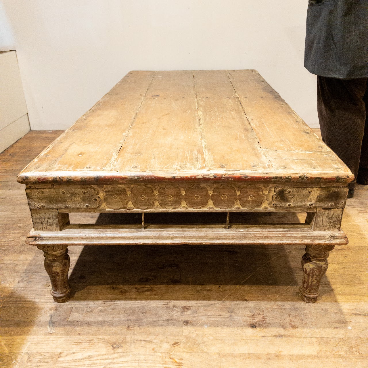 Carved Wood Rustic Coffee Table