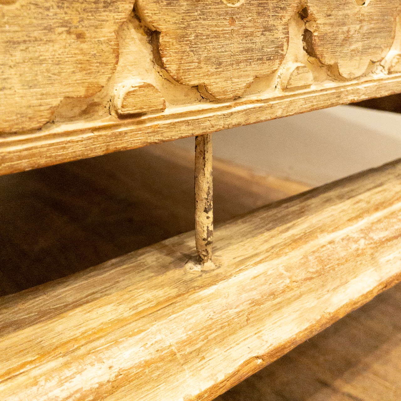 Carved Wood Rustic Coffee Table