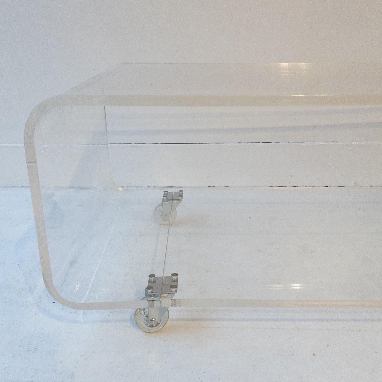 Clear Rolling Coffee Table