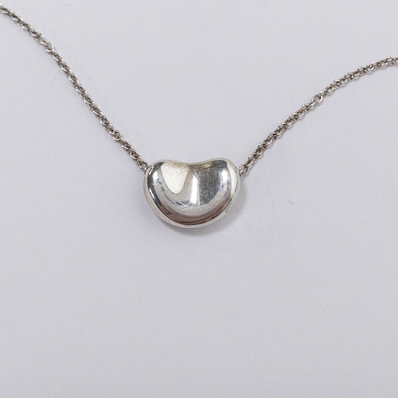 Sterling Silver Tiffany & Co. For Elsa Peretti Small Bean Necklace