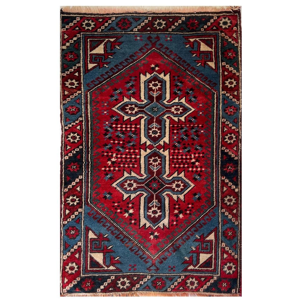 Wool Tribal Blue Field Small Area Rug   15515d03 E150 4175 9fc0 6ed9754e9a5c.JPG