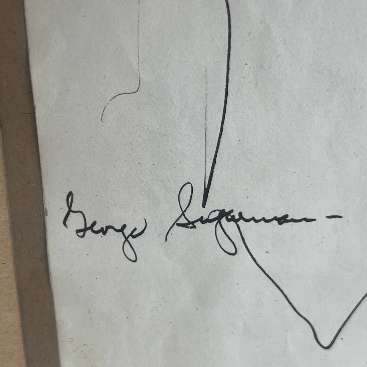 George Sugarman Signed Ink Drawing