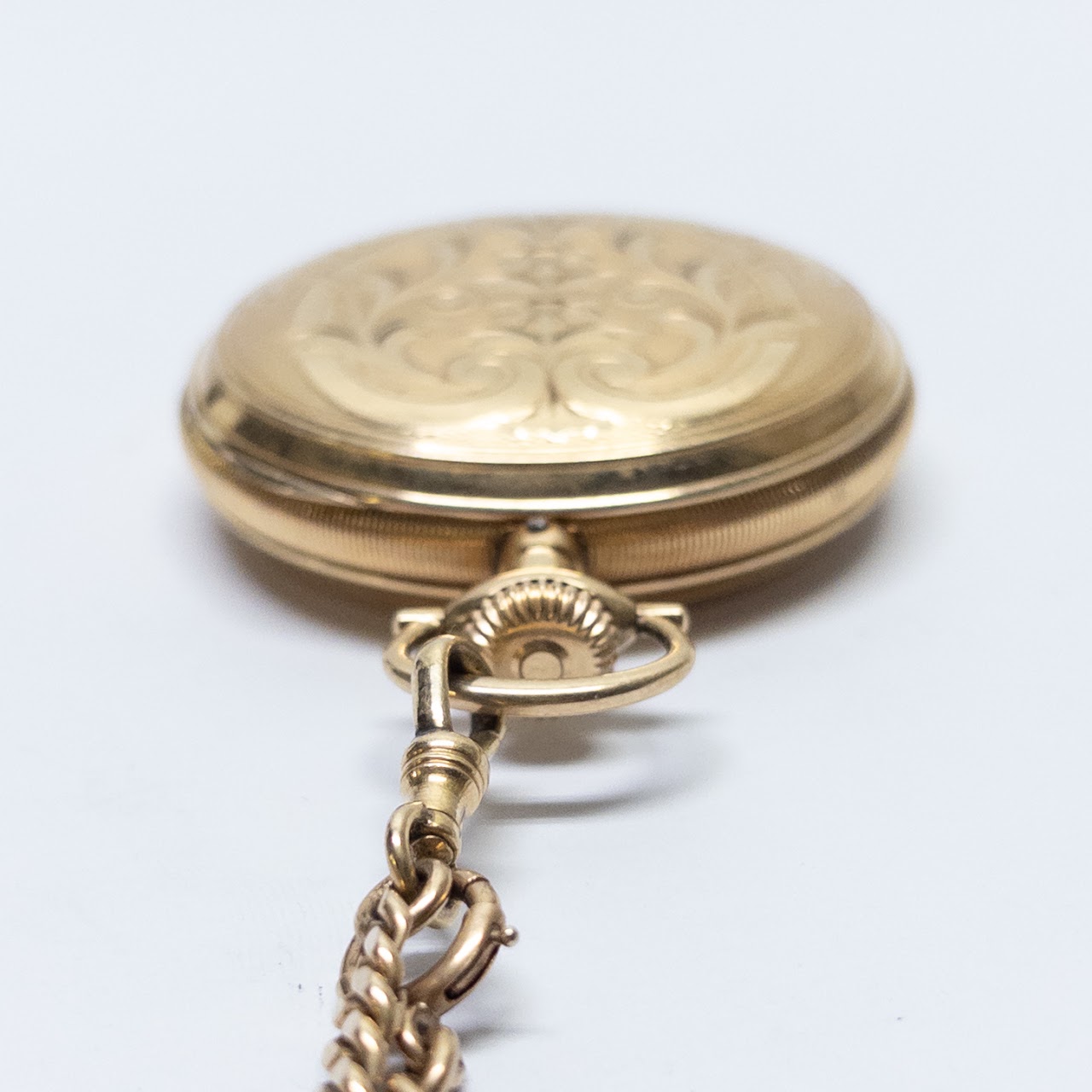 14K Gold Waltham Pocket Watch with 14K Gold Chain