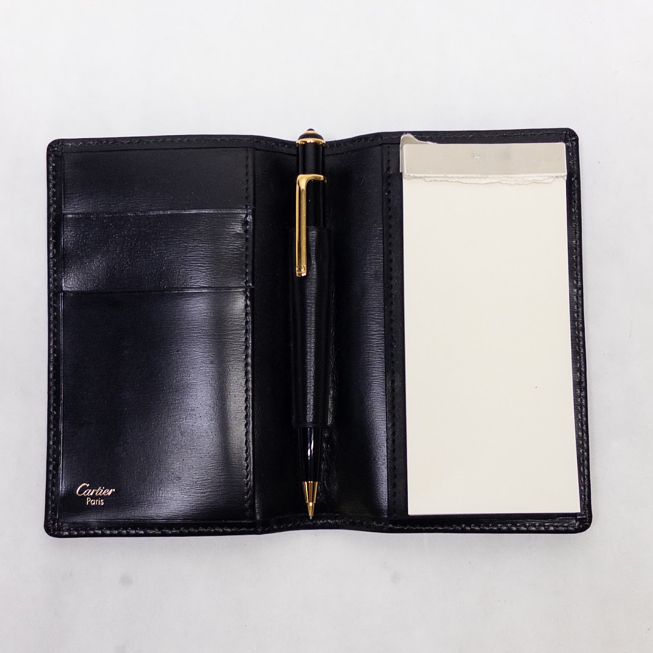 Cartier Leather Notepad Wallet with Diabolo Mechanical Pencil