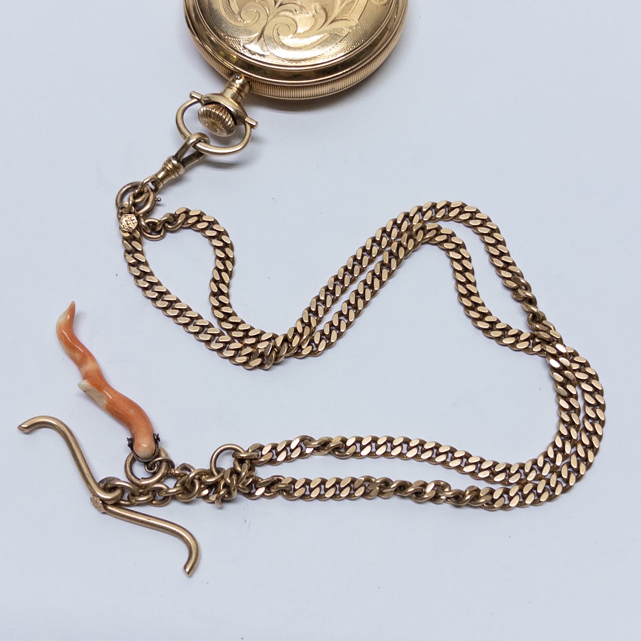 14K Gold Waltham Pocket Watch with 14K Gold Chain