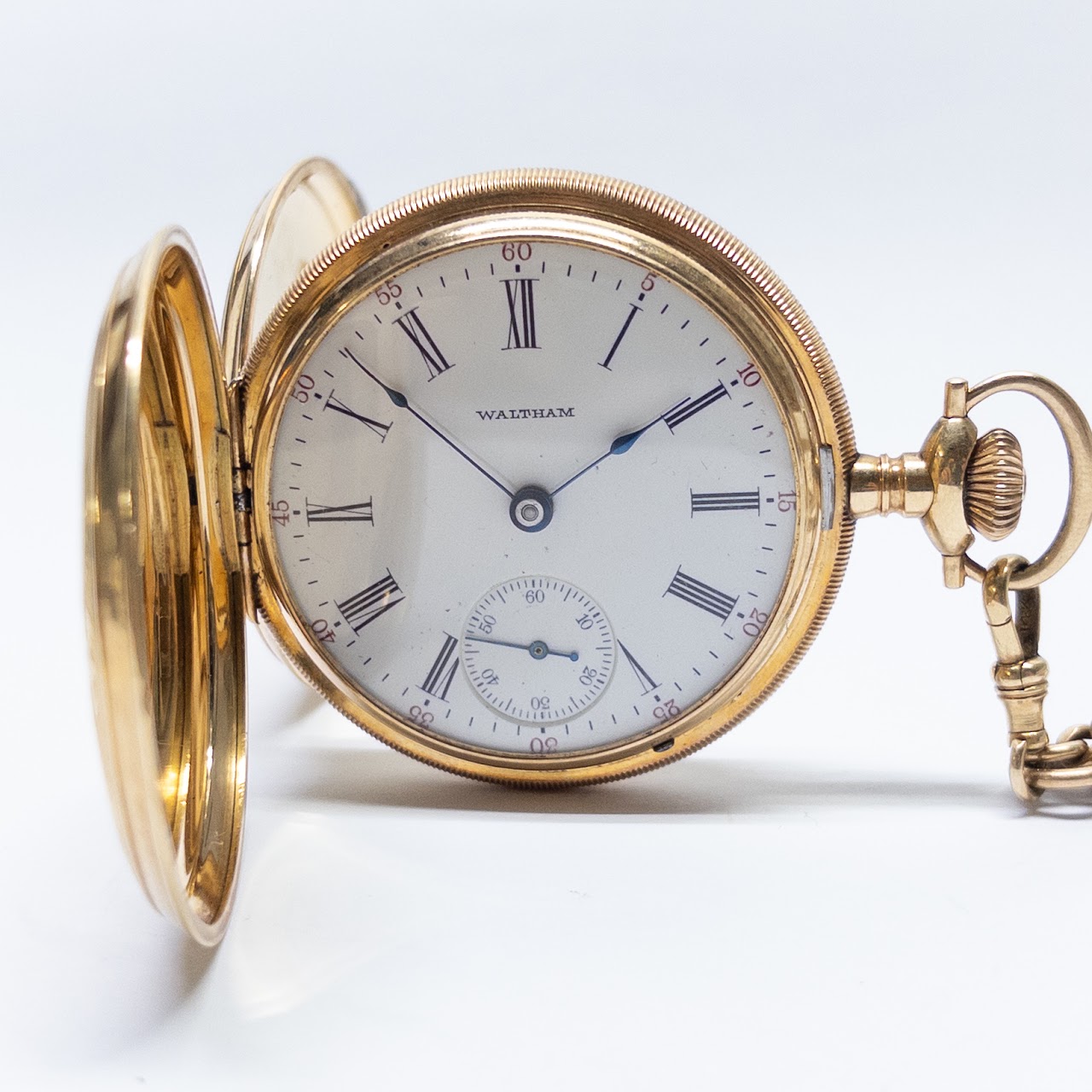 14K Gold Waltham Pocket Watch with 14K Gold Chain