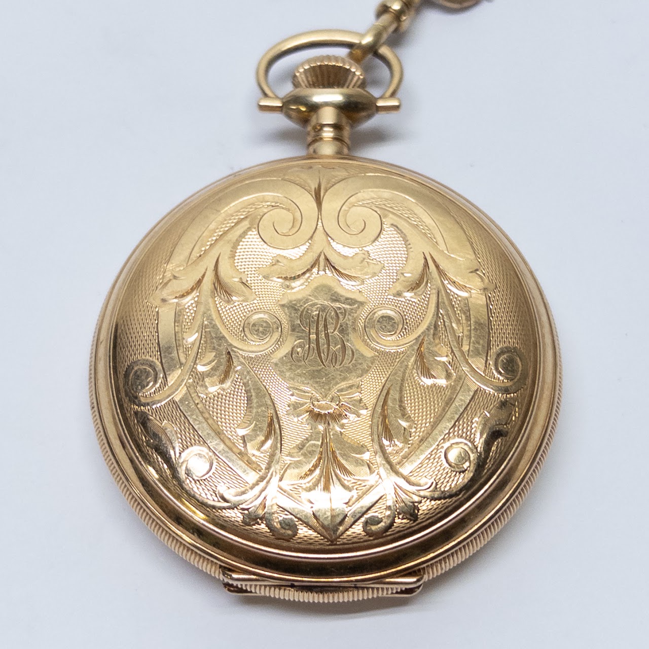 14K Gold Waltham Pocket Watch with 14K Gold Chain