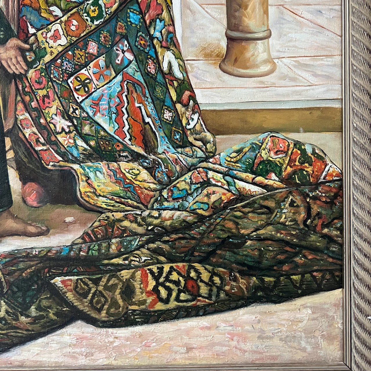 Farid Faramont Carpet Merchants Signed Oil Painting