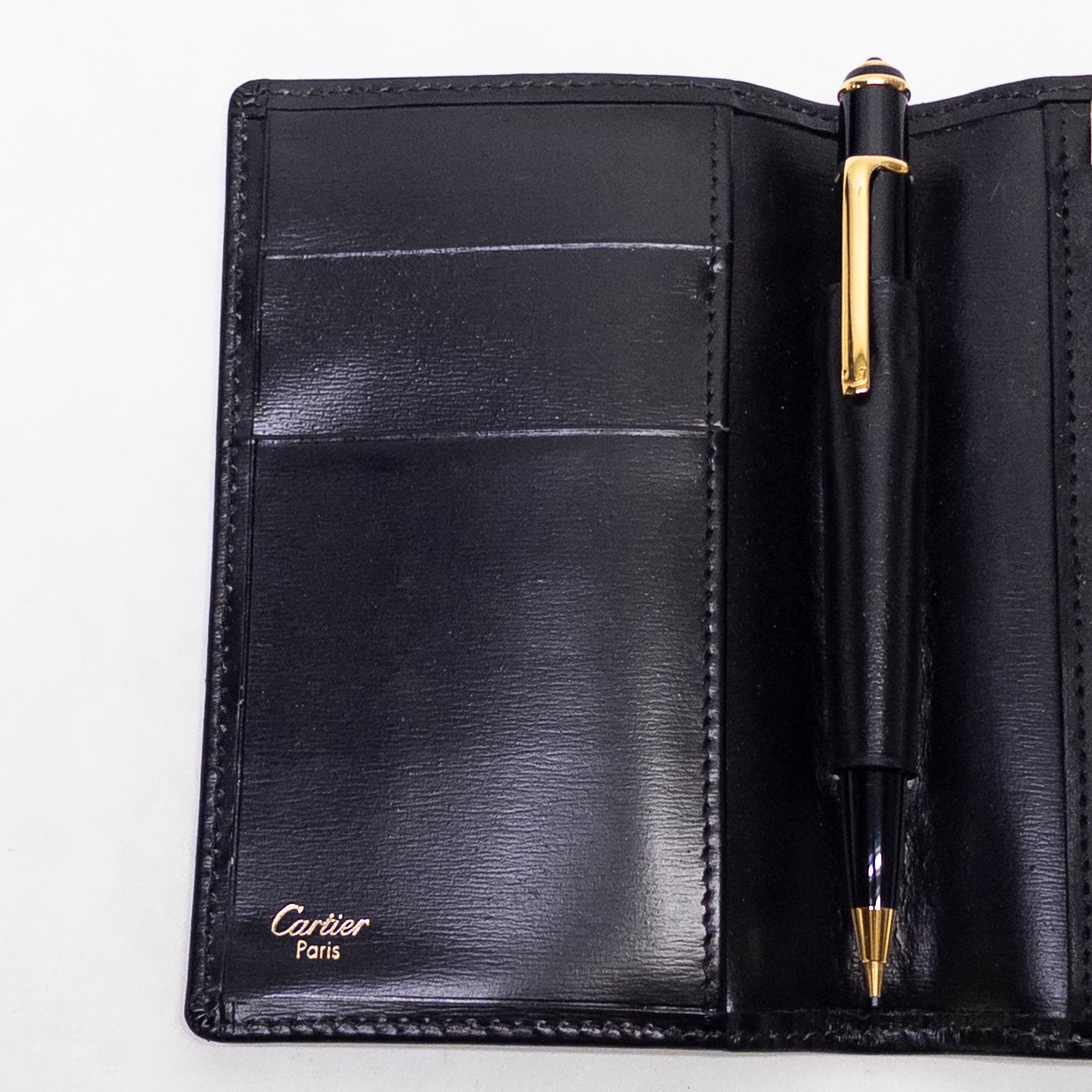 Cartier Leather Notepad Wallet with Diabolo Mechanical Pencil