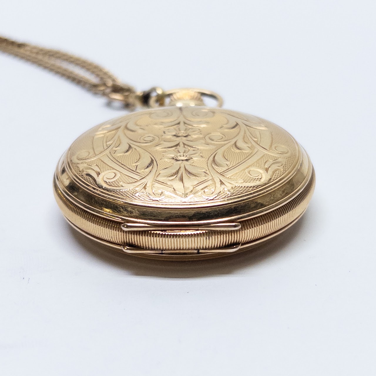 14K Gold Waltham Pocket Watch with 14K Gold Chain