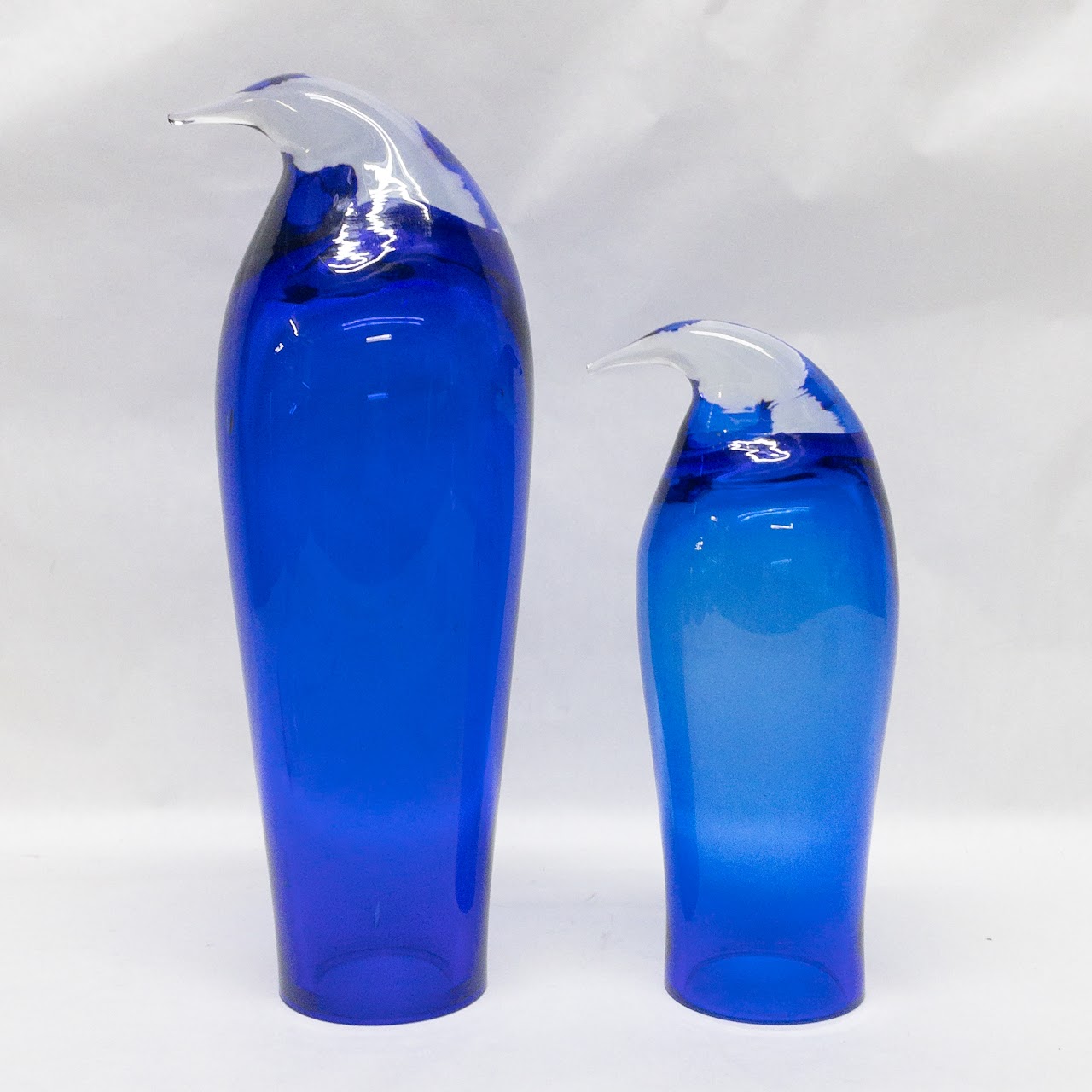 Vintage Art Glass Penguin Pair