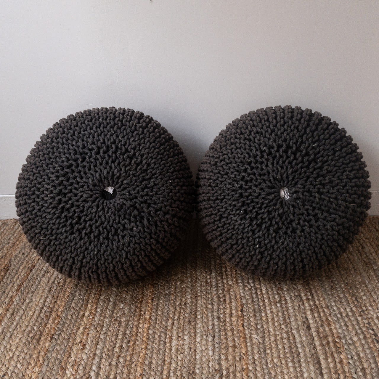 CB2 Knit Pouf Pair