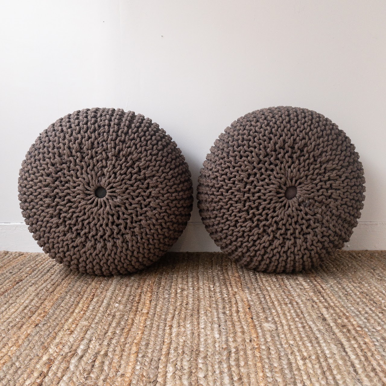 CB2 Knit Pouf Pair