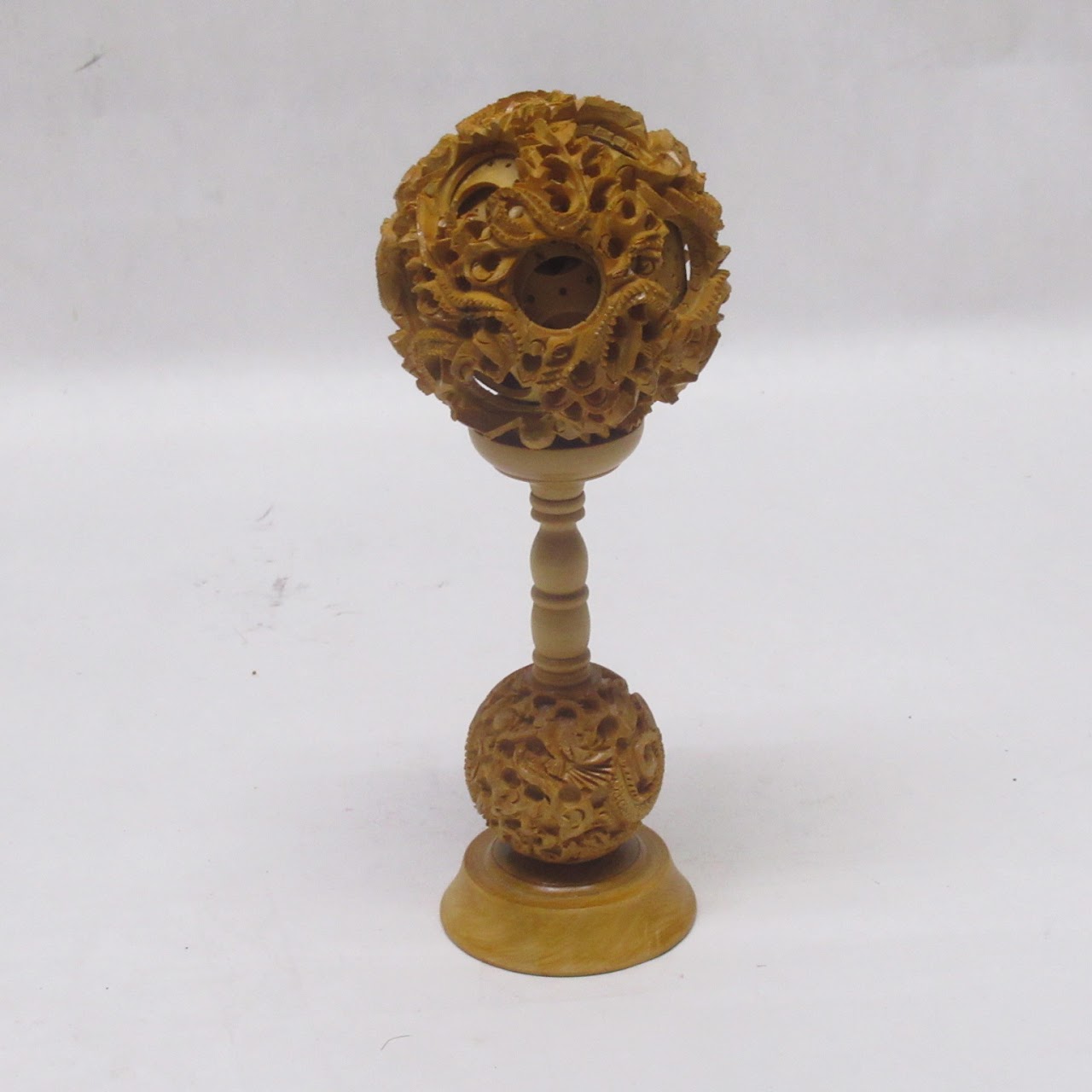 Chinese Carved Wood Puzzle Ball