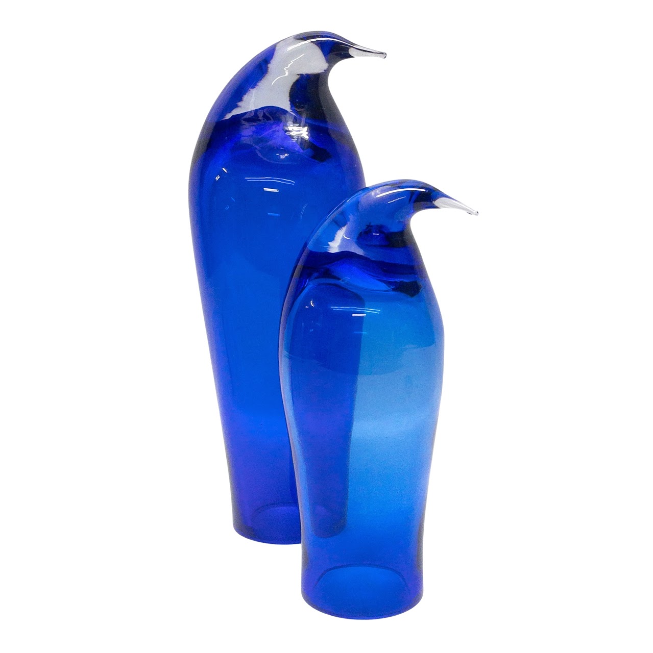 Vintage Art Glass Penguin Pair