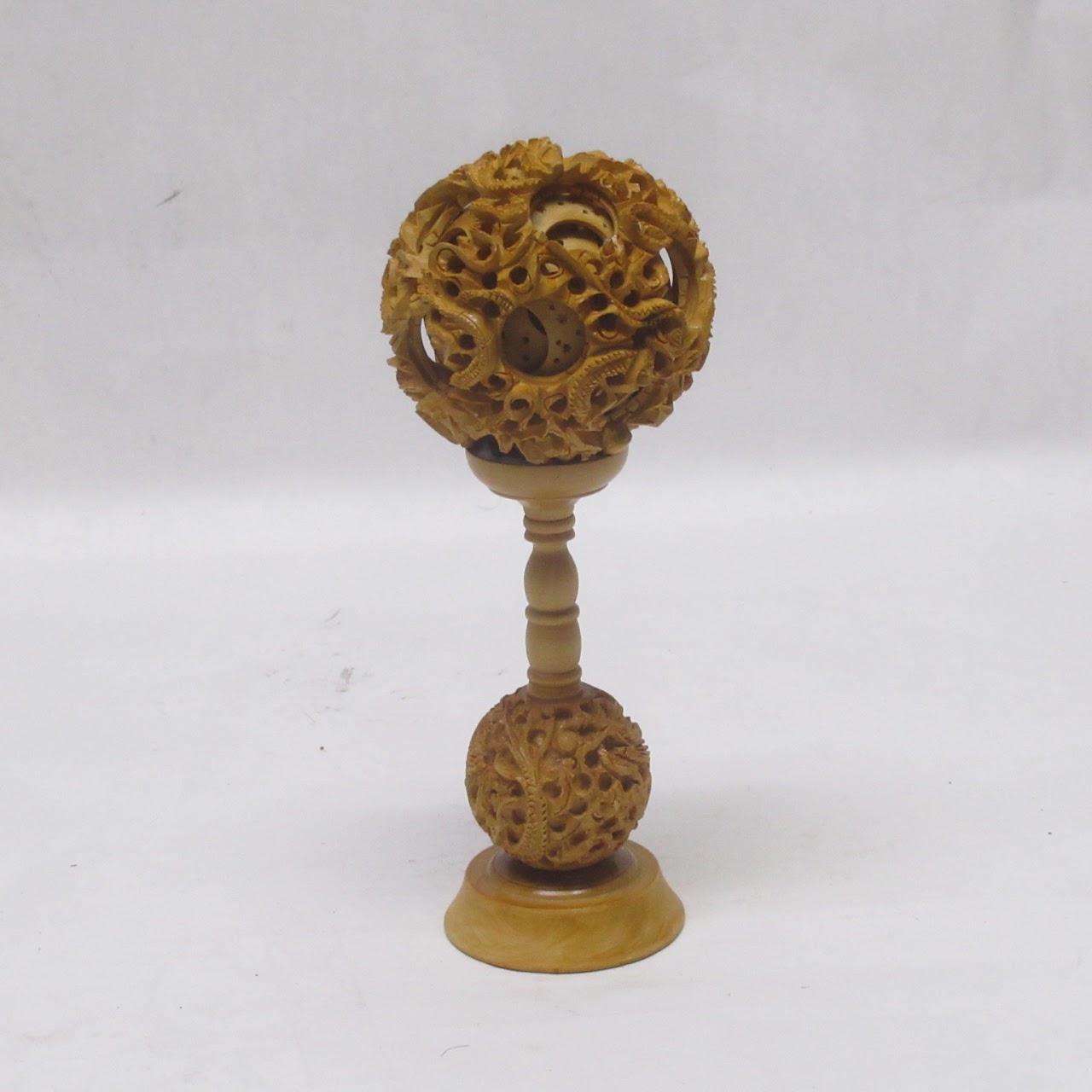 Chinese Carved Wood Puzzle Ball